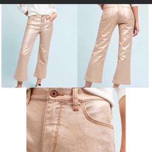Anthro metallic jeans